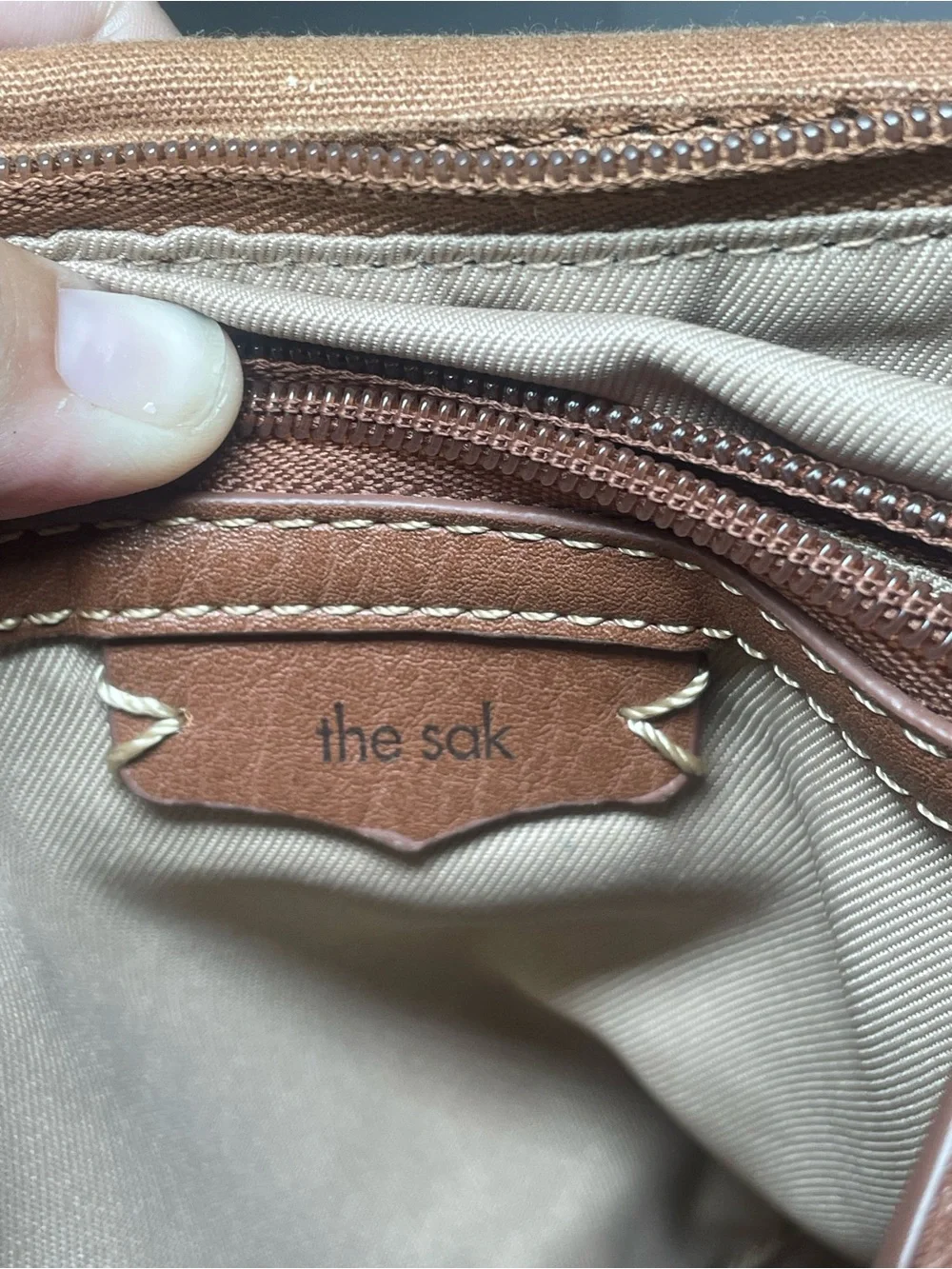 The Sak Leather Backpack Purse Brown Embossed Convertible Crossbody Boho